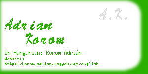 adrian korom business card